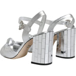 Dolce & Gabbana Silver Mirror Heels KEIRA Sandals Shoes Dolce & Gabbana Gray