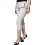 Dolce & Gabbana White Cotton Mid Waist Cropped Skinny Pants PAN74672-44