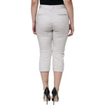 Dolce & Gabbana White Cotton Mid Waist Cropped Skinny Pants PAN74672-44