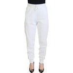 Dolce & Gabbana Dolce & Gabbana White Cotton Women Sweatpants Trouser Pants PAN74031-40 1728,67345645728,Dolce & Gabbana,IT40|S,Jeans & Pants - Women - Clothing,Preowned / Defect,White,Women