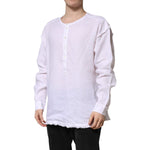 Dolce & Gabbana Dolce & Gabbana White Linen Long Sleeves Casual Men Shirt TSH906901-43 1728,67345645728,Clothing,Dolce & Gabbana,IT43 | 2XL,Material: 100% Linen,Men,Men - Clothing,Preowned / Defect,Shirts - Men - Clothing,White
