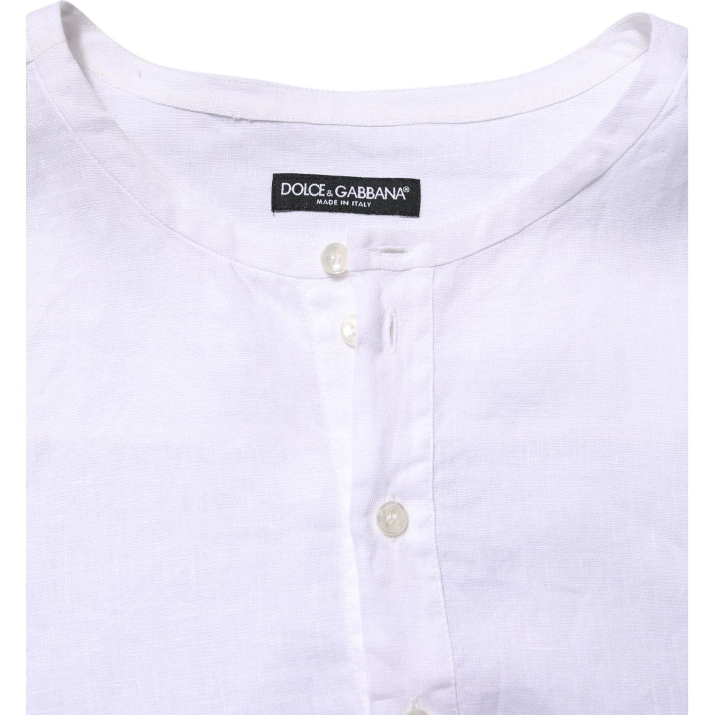 Dolce & Gabbana Dolce & Gabbana White Linen Long Sleeves Casual Men Shirt TSH906901-43 1728,67345645728,Clothing,Dolce & Gabbana,IT43 | 2XL,Material: 100% Linen,Men,Men - Clothing,Preowned / Defect,Shirts - Men - Clothing,White