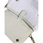 Dolce & Gabbana White Rafia Leather Top Handle Crossbody Bag Dolce & Gabbana Light Gray
