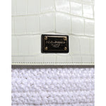 Dolce & Gabbana White Rafia Leather Top Handle Crossbody Bag Dolce & Gabbana Light Gray