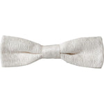 Dolce & Gabbana White Silk Patterned Adjustable Neck Men Papillon Bow Tie Dolce & Gabbana Light Gray