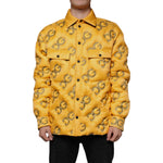 Dolce & Gabbana Yellow Logo Padded Buttoned Blouson Jacket JKT41270-52