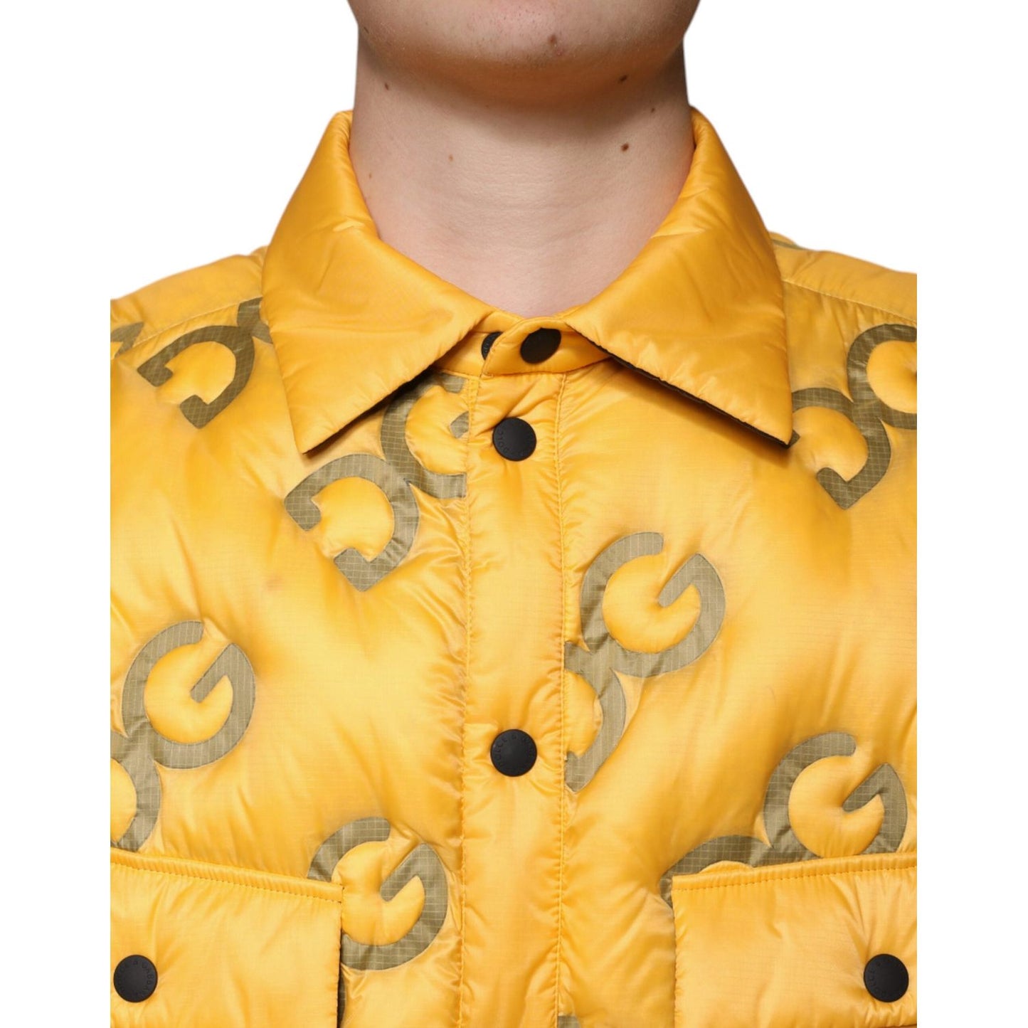 Dolce & Gabbana Yellow Logo Padded Buttoned Blouson Jacket JKT41270-52