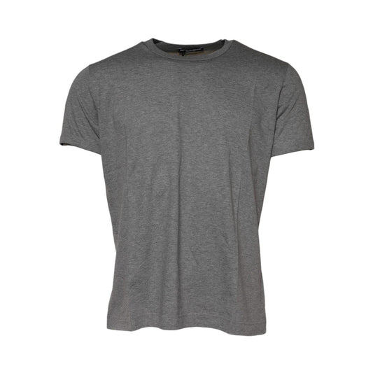 Dolce & Gabbana Gray Cotton Crew Neck Short Sleeves T-shirt
