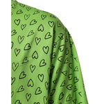 Dolce & Gabbana Green V-Neck DG Logo Heart Print T-shirt with black heart pattern