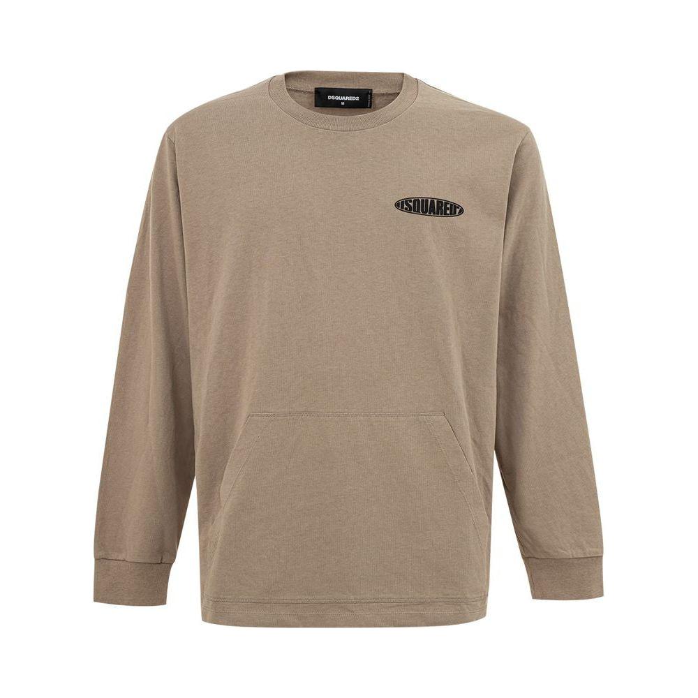 Dsquared² Beige Cotton T-Shirt Dsquared² Rosy Brown
