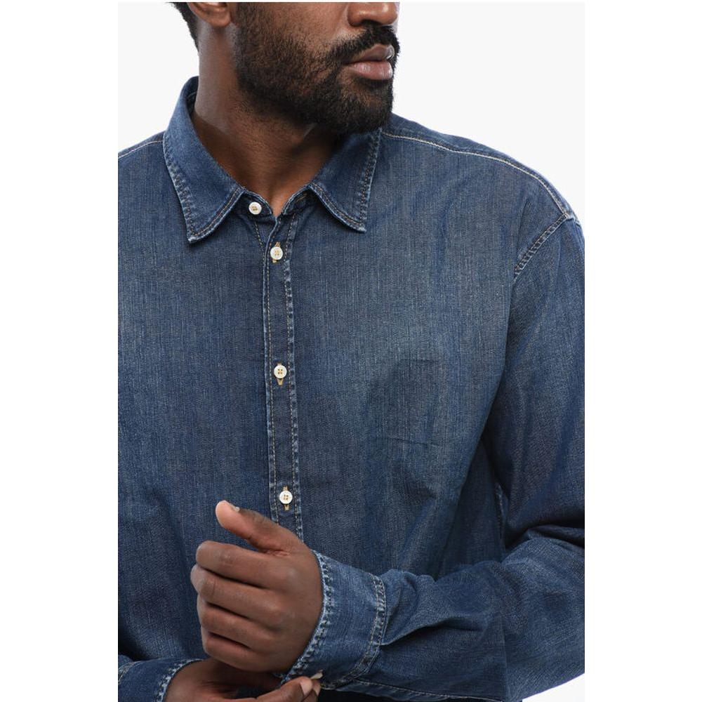 Dsquared² Dsquared² Chambray Relaxed Fit Shirt DS-P628940-IT48 | M 1728,74866327712,Blue,Clothing,Dsquared²,IT48 | M,Men,Men - Clothing,New with tags,Shirts - Men - Clothing