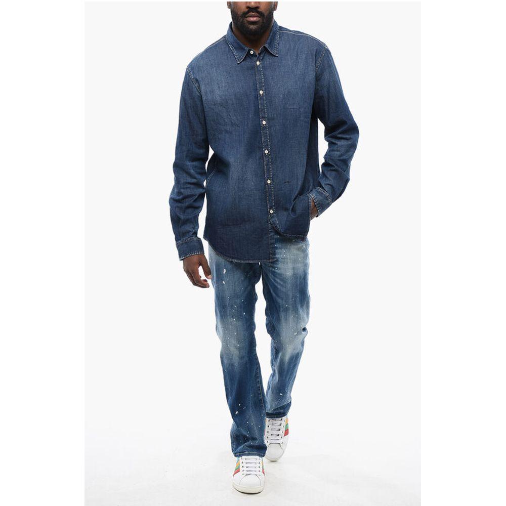Dsquared² Dsquared² Chambray Relaxed Fit Shirt DS-P628940-IT48 | M 1728,74866327712,Blue,Clothing,Dsquared²,IT48 | M,Men,Men - Clothing,New with tags,Shirts - Men - Clothing