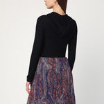 ETRO Black hooded sweater in silk blend