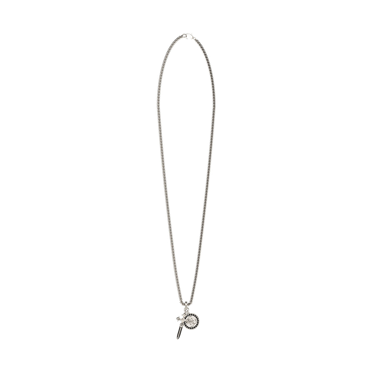 GUESS JEWELS JEWELRY Mod. JUMN05075JWSTT-U silver necklace with key and charm pendant