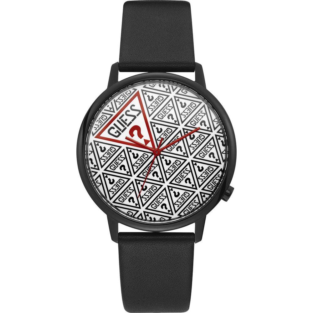 Guess Guess Black Leather Watch GUV1020M3AC 1728,Black,Guess,Men,New with tags,Watches for Men - Watches