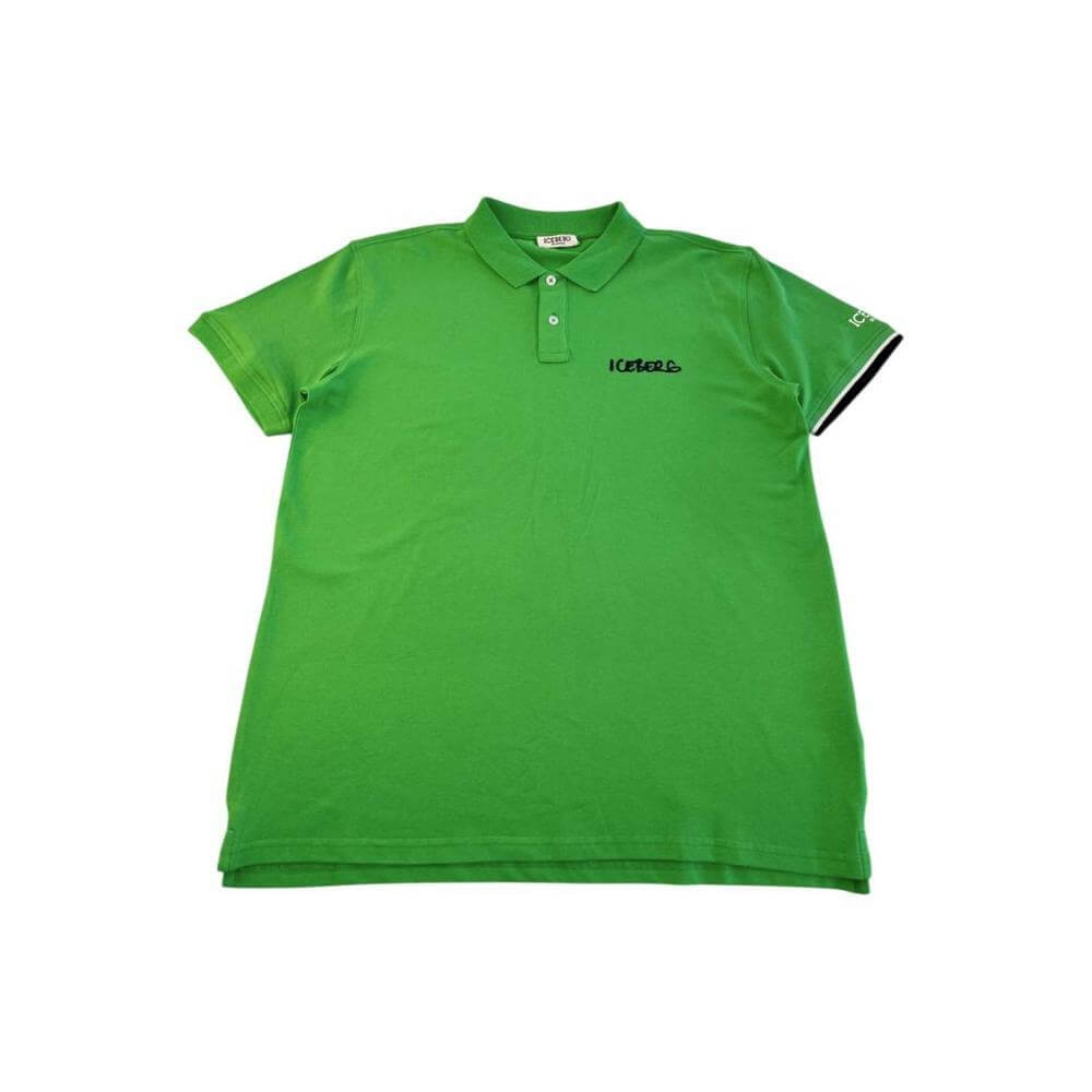 Iceberg-Iceberg Green Cotton Men Polo Shirt-1728,67345744032,Clothing,Green,Iceberg,L,M,Men,Men - Clothing,New with tags,Polo Shirt - Men - Clothing,S,XL,XXL-IC-24790-S