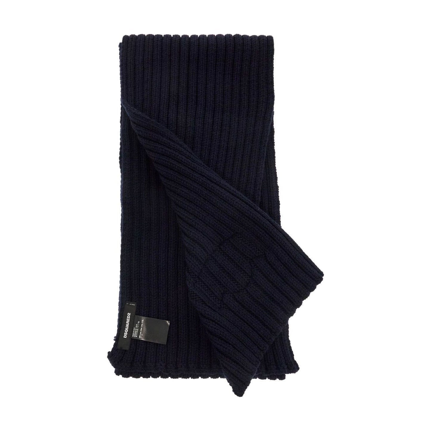 Dsquared2 "wool ribbed scarf for a Scarves Hats & Gloves Dsquared2 Black