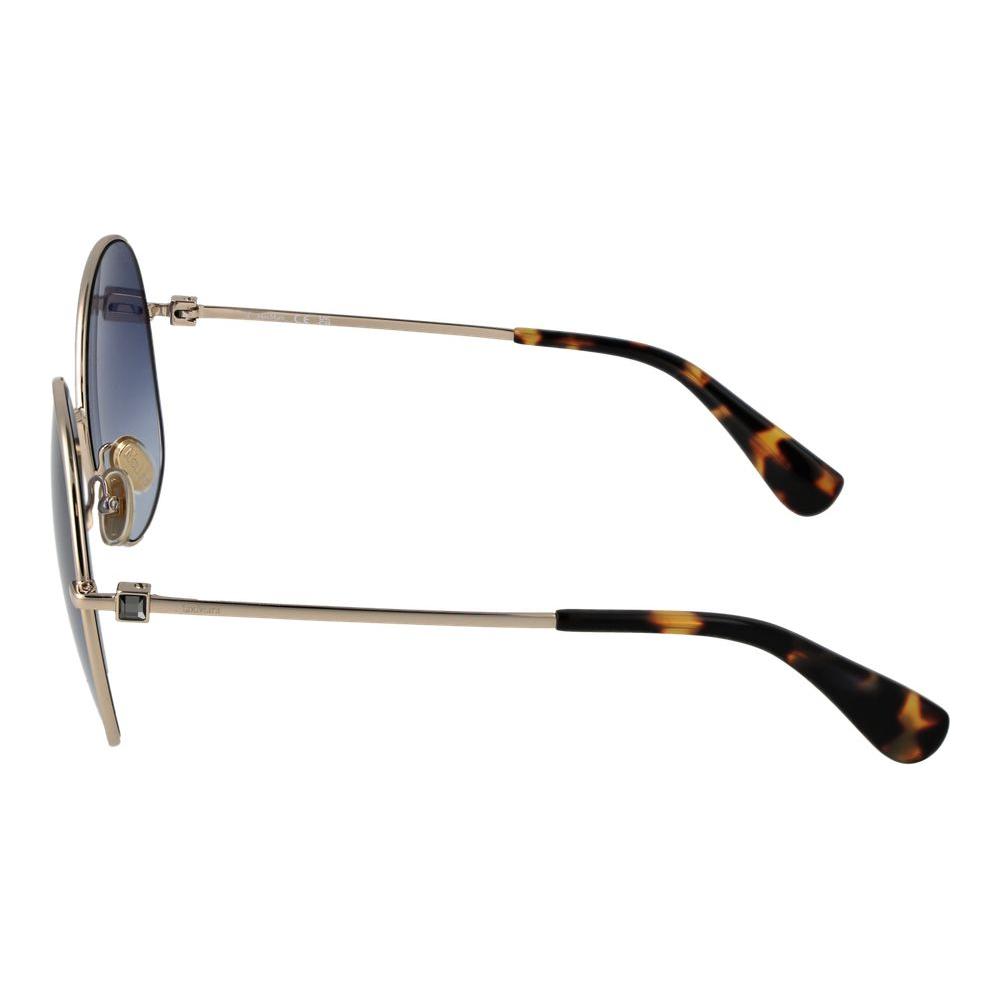 Max Mara Gold Women SunglassesGender Women Main color Gold Frame color Gold Frame material Metal Rim Style Full-Rim Lenses Color Blue Lenses Material Plastic Lenses Effect Gradient Lenses width 60 Size 60-15-140 Lenses Height 57 Bridge width 15 Frame widt