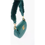 Moschino Moschino LOVE Faux Leather Saddle Bag with Turn Lock Closure MOP490449GD 1728,74866327712,Bags,Green,Moschino,New with tags,Shoulder Bags - Women - Bags,Women,Women - Bags