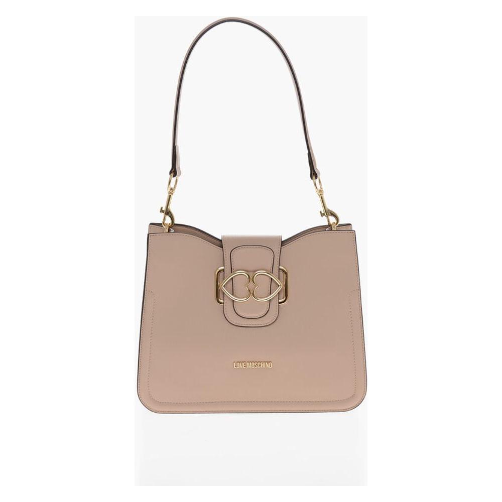 Moschino Moschino LOVE Faux Leather Shoulder Bag with Golden Hearts MOP554726GD 1728,74866327712,Bags,Beige,Moschino,New with tags,Shoulder Bags - Women - Bags,Women,Women - Bags