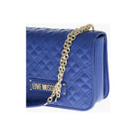 Moschino Moschino LOVE MOSCHINO Faux Leather Quilted Shoulder Bag with LM-Logo MOP554733GD 1728,74866327712,Bags,Blue,Moschino,New with tags,Shoulder Bags - Women - Bags,Women,Women - Bags