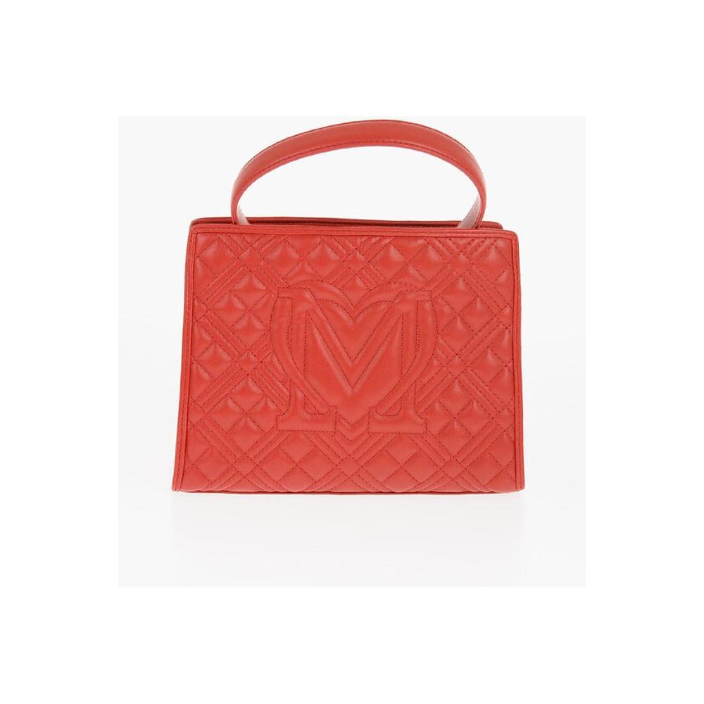 Moschino Moschino LOVE Quilted Faux Leather Bag with Removable Shoulder Strap MOP537873GD 1728,74866327712,Bags,Moschino,New with tags,Red,Tote Bags - Women - Bags,Women,Women - Bags