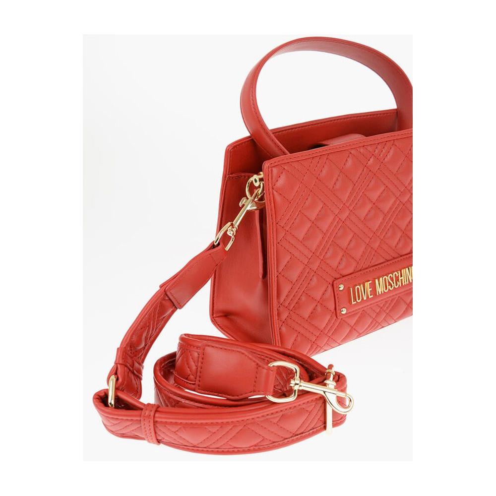 Moschino Moschino LOVE Quilted Faux Leather Bag with Removable Shoulder Strap MOP537873GD 1728,74866327712,Bags,Moschino,New with tags,Red,Tote Bags - Women - Bags,Women,Women - Bags