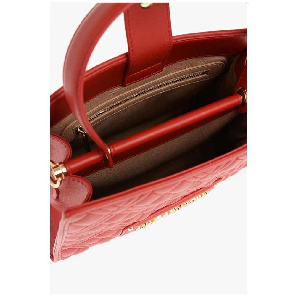 Moschino Moschino LOVE Quilted Faux Leather Bag with Removable Shoulder Strap MOP537873GD 1728,74866327712,Bags,Moschino,New with tags,Red,Tote Bags - Women - Bags,Women,Women - Bags