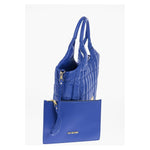 Moschino Moschino LOVE Quilted Nylon Tote Bag with Faux Leather Trims MOP537843GD 1728,74866327712,Bags,Blue,Moschino,New with tags,Tote Bags - Women - Bags,Women,Women - Bags
