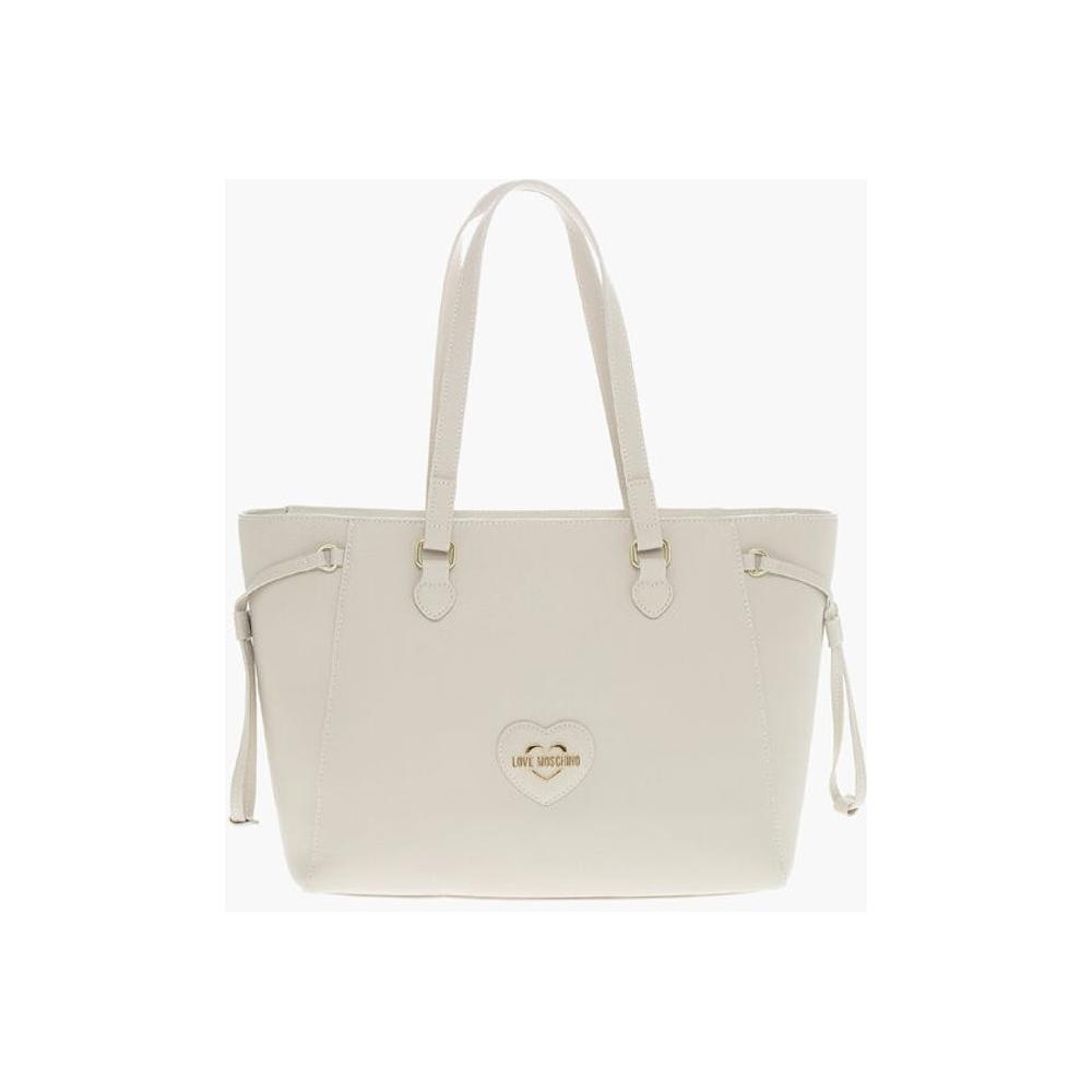Moschino Moschino LOVE Saffiano Faux Leather Tote Bag MOP554753GD 1728,74866327712,Bags,Beige,Moschino,New with tags,Tote Bags - Women - Bags,Women,Women - Bags