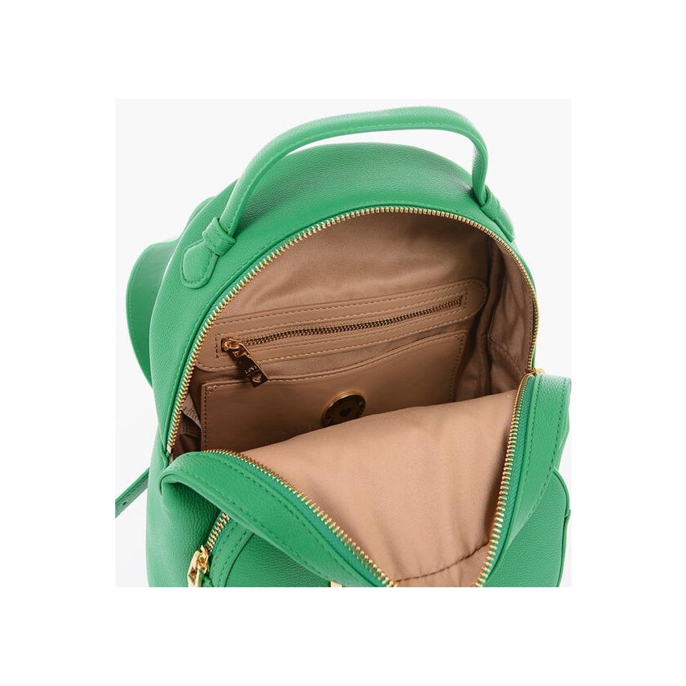 Moschino Moschino LOVE Solid Color Faux Leather Backpack with Golden Logo MOP483361GD 1728,74866327712,Backpacks - Women - Bags,Bags,Green,Moschino,New with tags,Women,Women - Bags
