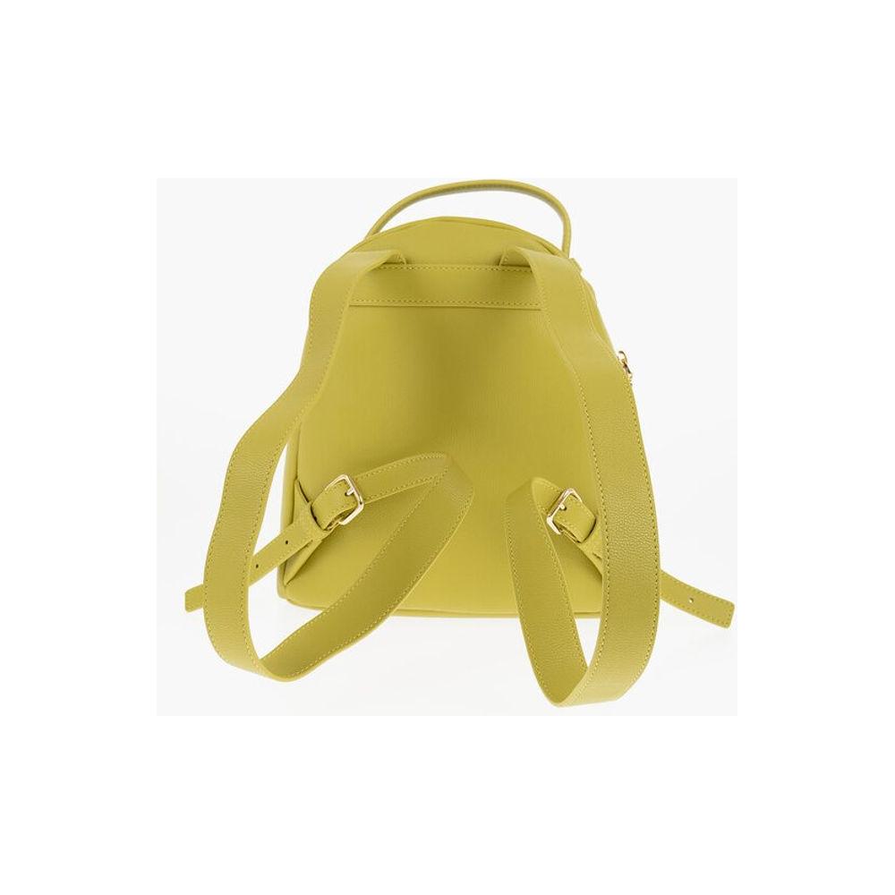 Moschino Moschino LOVE Solid Color Faux Leather Backpack with Golden Logo MOP537847GD 1728,74866327712,Backpacks - Women - Bags,Bags,Green,Moschino,New with tags,Women,Women - Bags