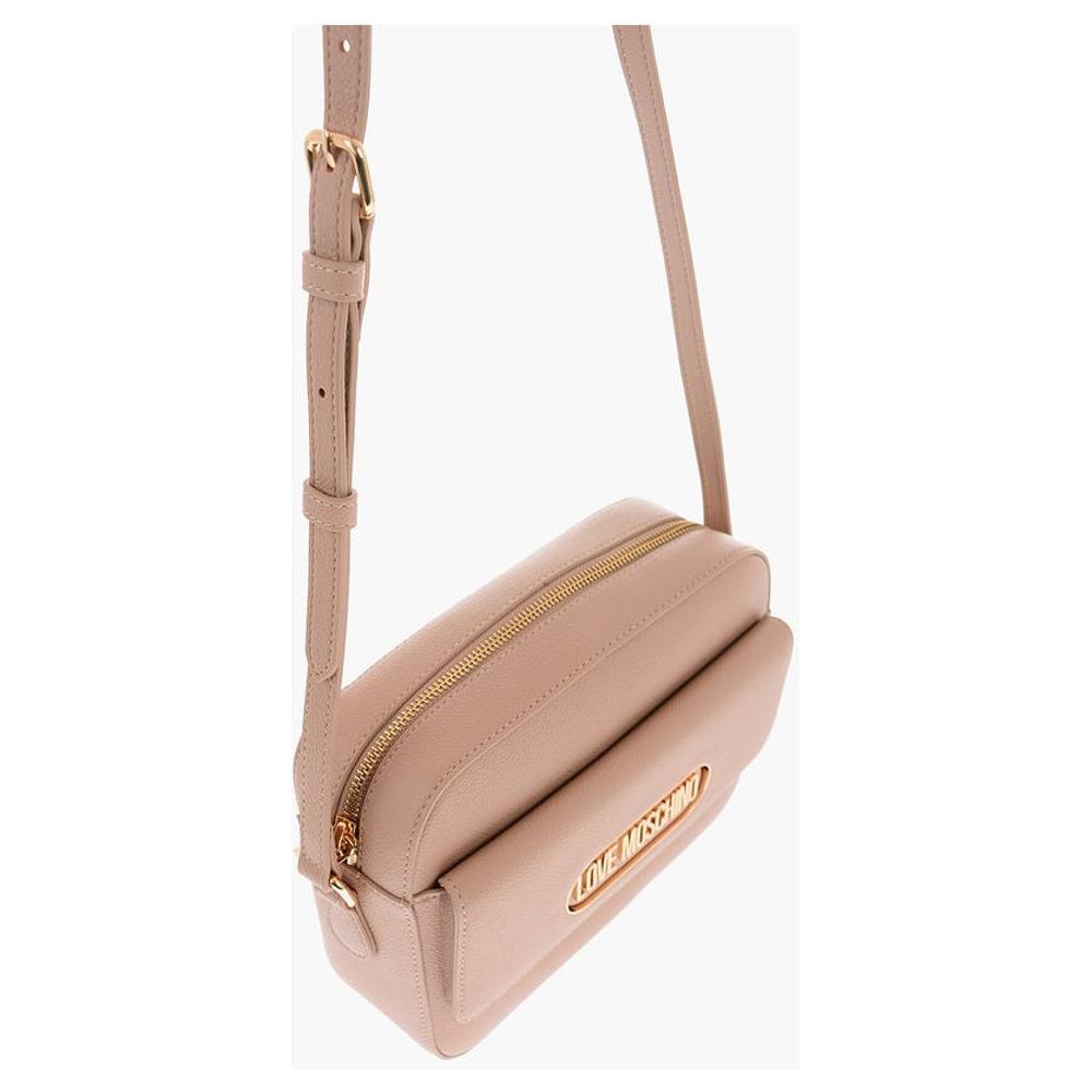 Moschino Moschino LOVE Textured Faux Leather Camera Bag with Maxi Pocket MOP447172GD 1728,74866327712,Bags,Beige,Moschino,New with tags,Shoulder Bags - Women - Bags,Women,Women - Bags