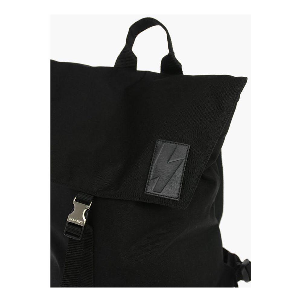 Neil Barrett Neil Barrett solid color nylon CITY FLAP backpack NEP414463GD 1728,74866327712,Backpacks - Men - Bags,Bags,Black,Men,Men - Bags,Neil Barrett,New with tags