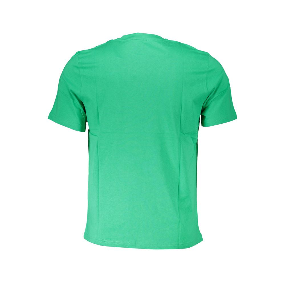 North Sails Green Cotton T-Shirt with short sleeves and crew neck, featuring a logo print design