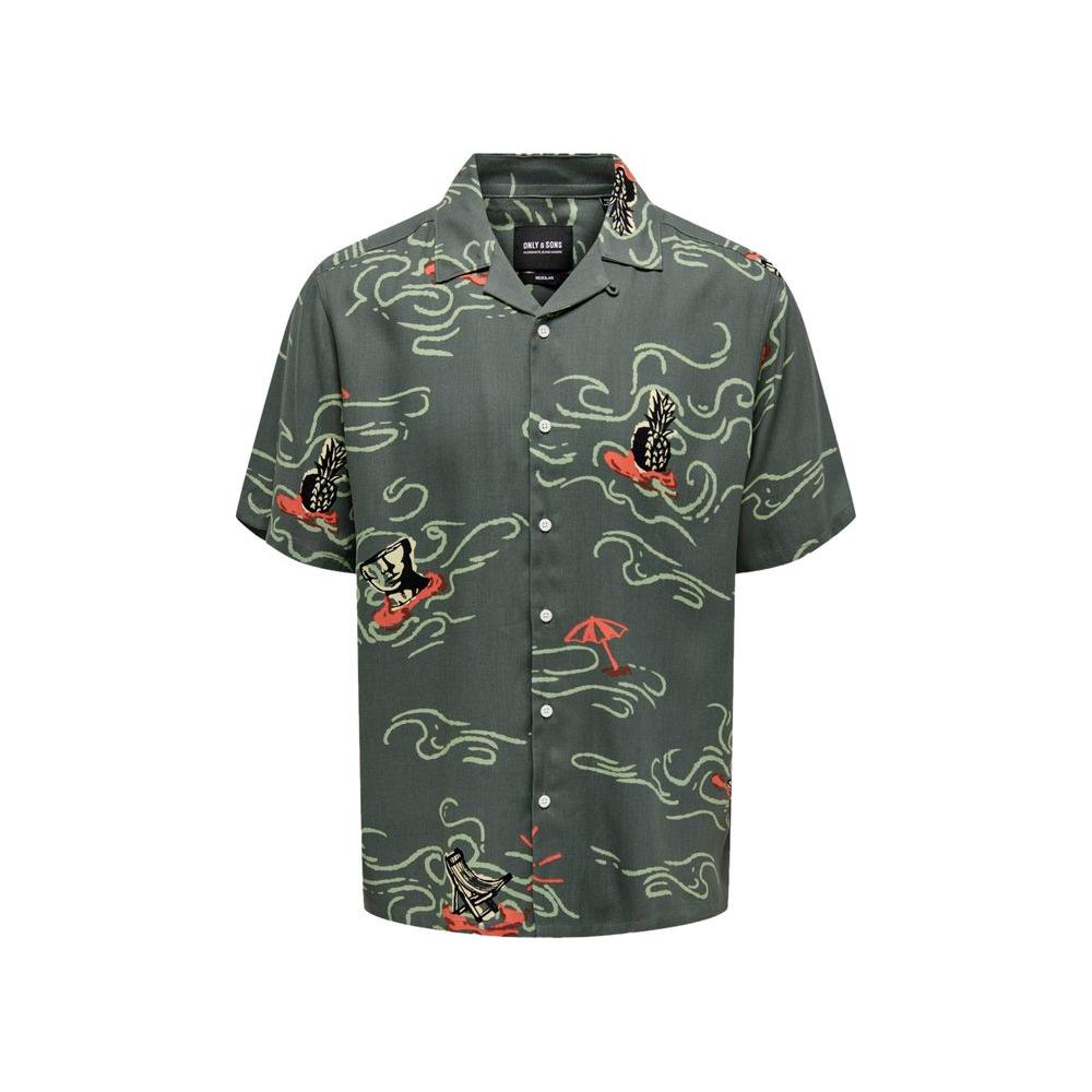 Only & Sons Only & Sons Green Viscose Shirt ON-10275802482-IT44 | S 1728,71956299936,Clothing,Green,IT44 | S,Men,Men - Clothing,New with tags,Only & Sons,Shirts - Men - Clothing