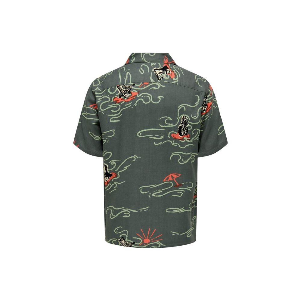 Only & Sons Only & Sons Green Viscose Shirt ON-10275802482-IT44 | S 1728,71956299936,Clothing,Green,IT44 | S,Men,Men - Clothing,New with tags,Only & Sons,Shirts - Men - Clothing
