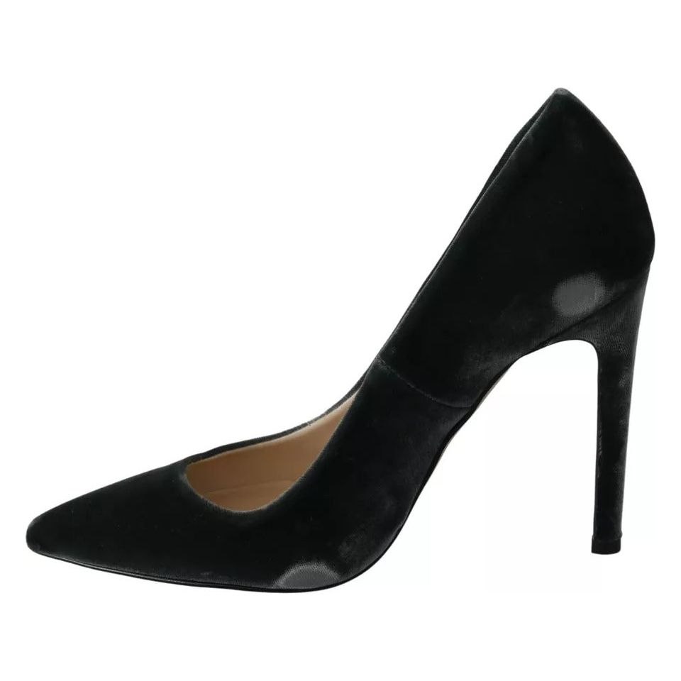 Ovyé Gray Velvet Dress Stiletto Pumps Shoes