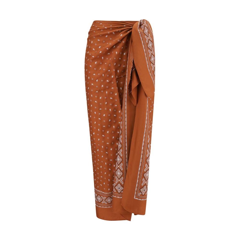 PINKOPINKO Bandana pattern pareo Skirt1728,72470364320,New with tags,Orange,PINKO,S,Skirts - Women - Clothing,Women