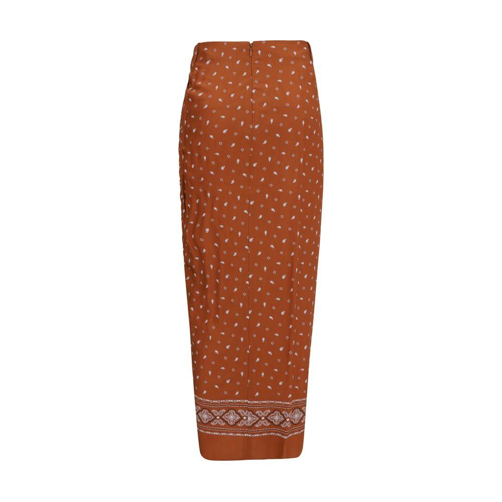 PINKOPINKO Bandana pattern pareo Skirt1728,72470364320,New with tags,Orange,PINKO,S,Skirts - Women - Clothing,Women