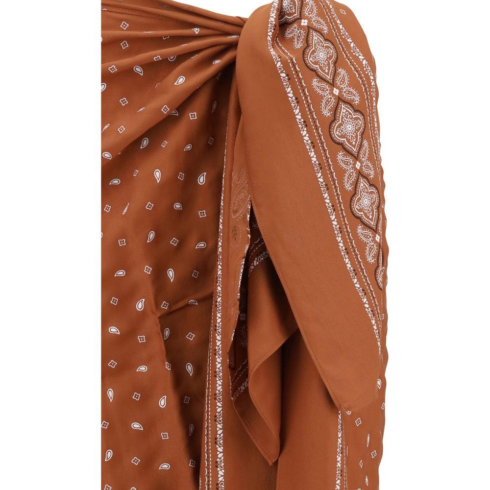 PINKOPINKO Bandana pattern pareo Skirt1728,72470364320,New with tags,Orange,PINKO,S,Skirts - Women - Clothing,Women