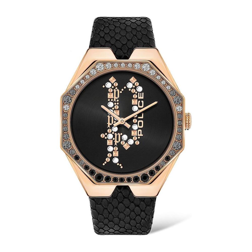 Police Police Black Leather Watch POPEWLA2008201AC 1728,Black,New with tags,Police,Watches for Women - Watches,Women