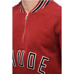 Rhude Rhude Terry-Cotton Varsity Sweatshirt with Half Zip RH-P628777-S 1728,74866327712,Clothing,Men,Men - Clothing,New with tags,Red,Rhude,S,Sweaters - Men - Clothing