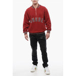 Rhude Rhude Terry-Cotton Varsity Sweatshirt with Half Zip RH-P628777-S 1728,74866327712,Clothing,Men,Men - Clothing,New with tags,Red,Rhude,S,Sweaters - Men - Clothing