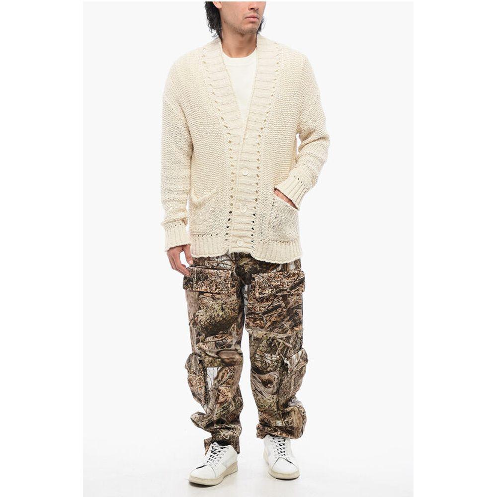 Roberto Collina Roberto Collina V-Neck Perforated Cotton Cardigan RO-P649836-IT50 | L 1728,74866327712,Beige,Cardigans - Men - Clothing,Clothing,IT50 | L,Men,Men - Clothing,New with tags,Roberto Collina