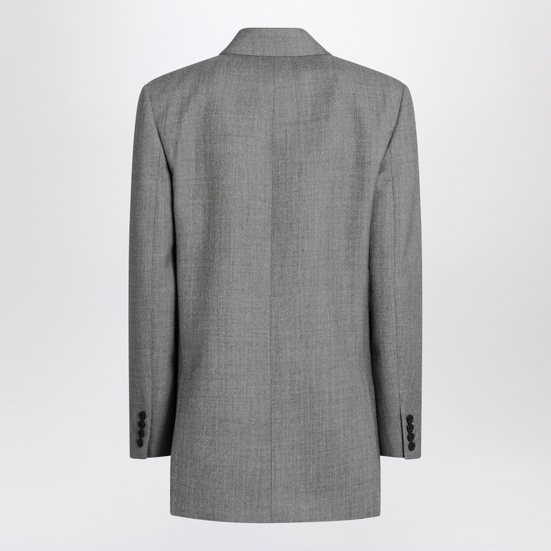 Saint Laurent Light grey double-breasted jacket in wool