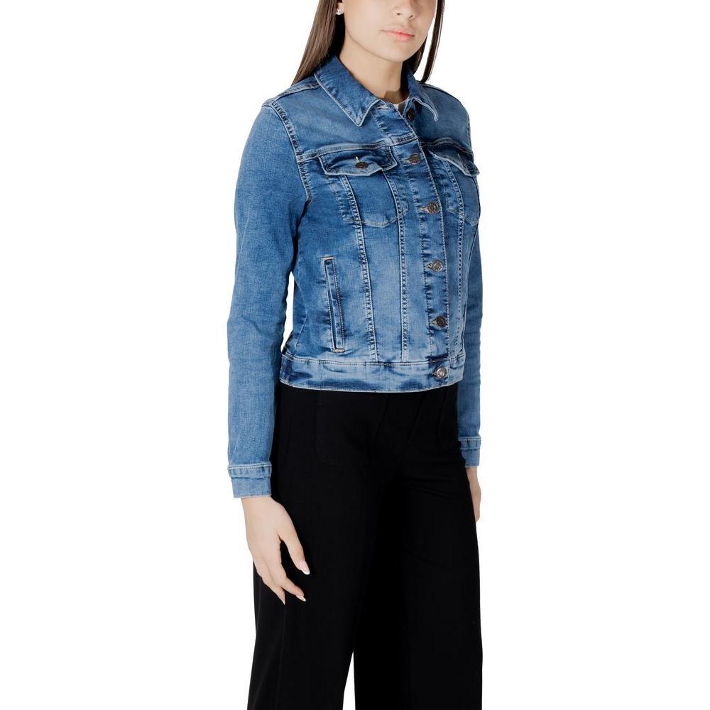 Street One Blue Cotton Jackets & Coat