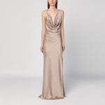 THE ANDAMANE Greige dress with open back