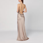THE ANDAMANE Greige dress with open back