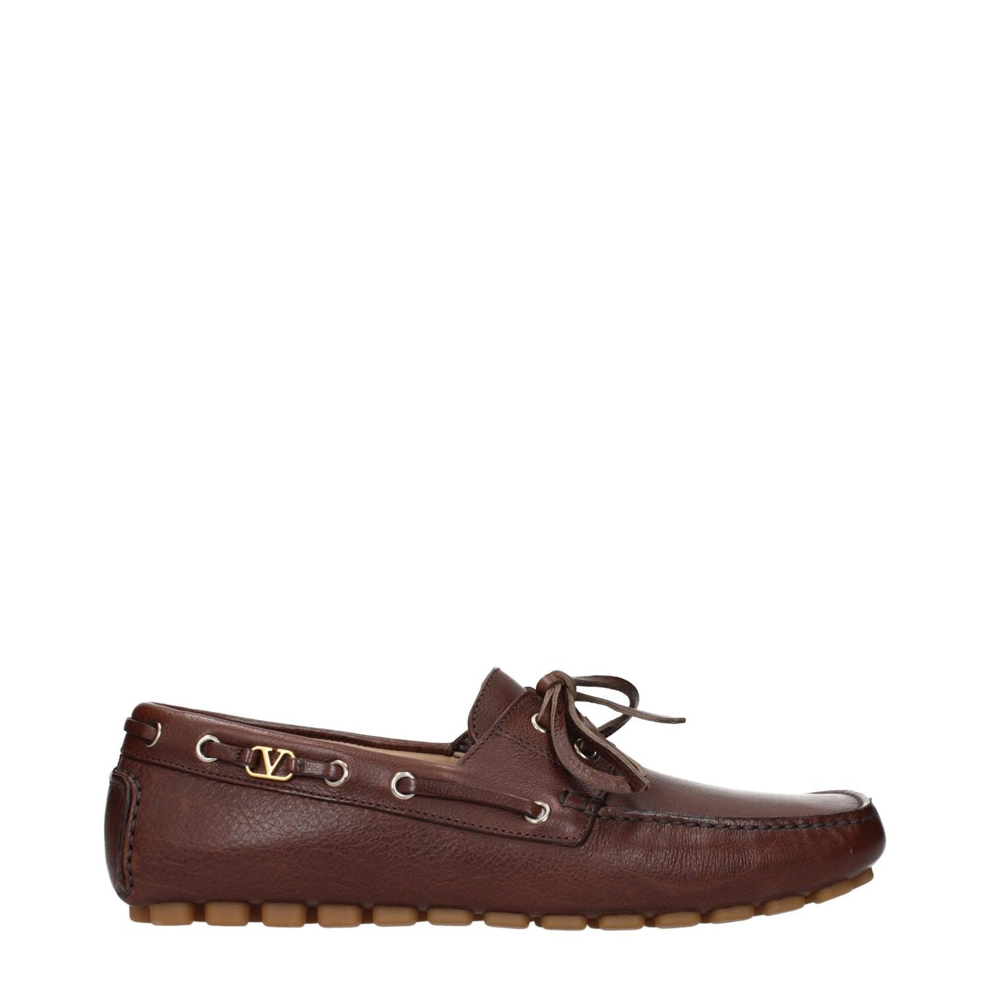 Valentino Garavani Brown Leather Slip-On Loafers VA-15269058412809-EU40/US7